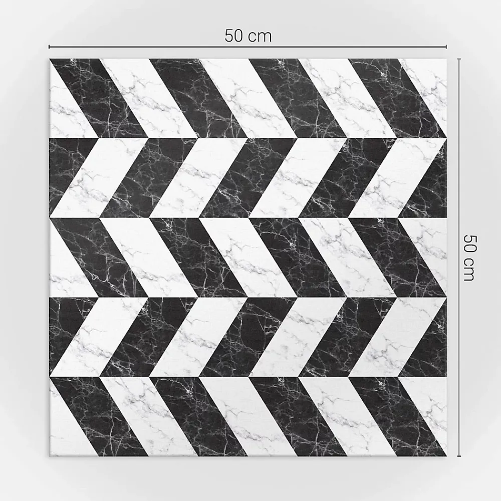 Wallfluent Lambris Mural<Panneau Décoratif 50x50 cm Motif À Chevrons En Marbre 4 pièces