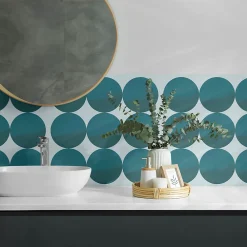 Wallfluent Panneau Décoratif 100x50 cm Géométrie Des Cercles Et Des Carrés 1 pièce- Lambris Mural