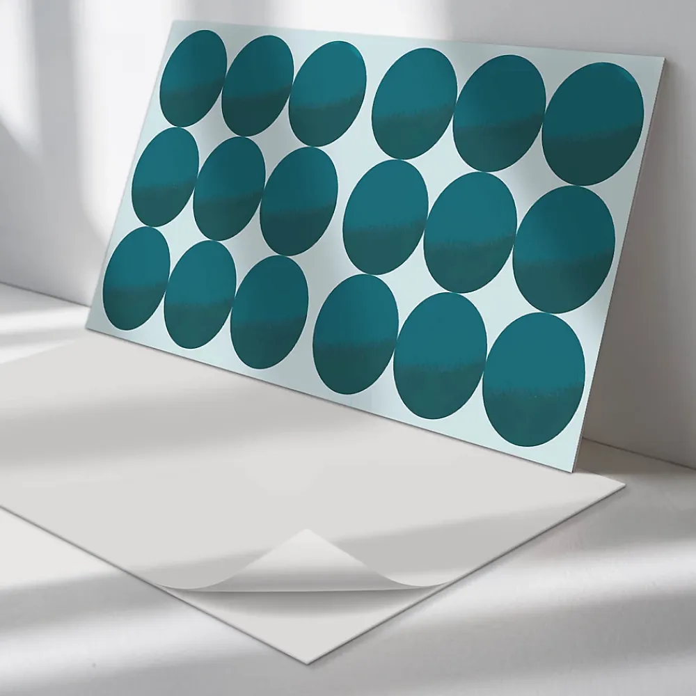 Wallfluent Panneau Décoratif 100x50 cm Géométrie Des Cercles Et Des Carrés 1 pièce- Lambris Mural
