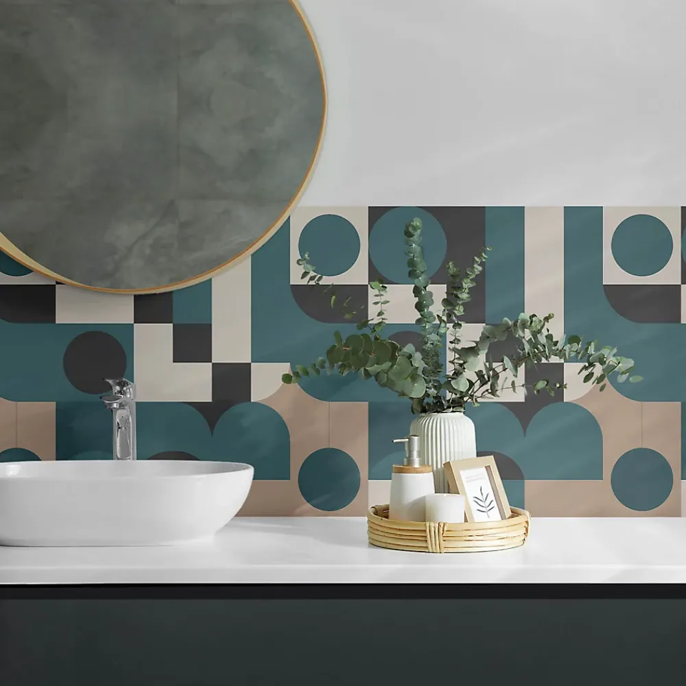 Wallfluent Panneau Décoratif 100x50 cm Géométrie De L'étoile Et Du Rectangle 1 pièce- Lambris Mural