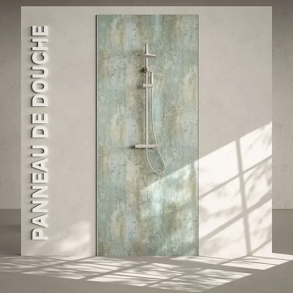 Mon Marché Déco Panneau Mural De Salle De Bains<Panneau Douche PVC Minéral - L. 240 x l. 100 x ép. 1 cm