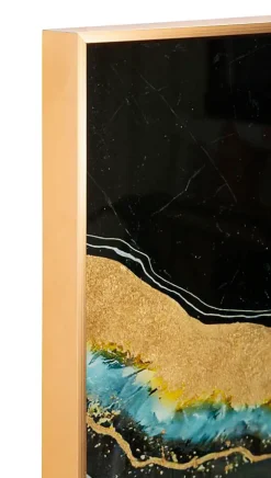 Mauro Ferretti Panneau Tasseau Bois<Panneau en verre abstrait avec cadre multicolore cm 80x3,5x120