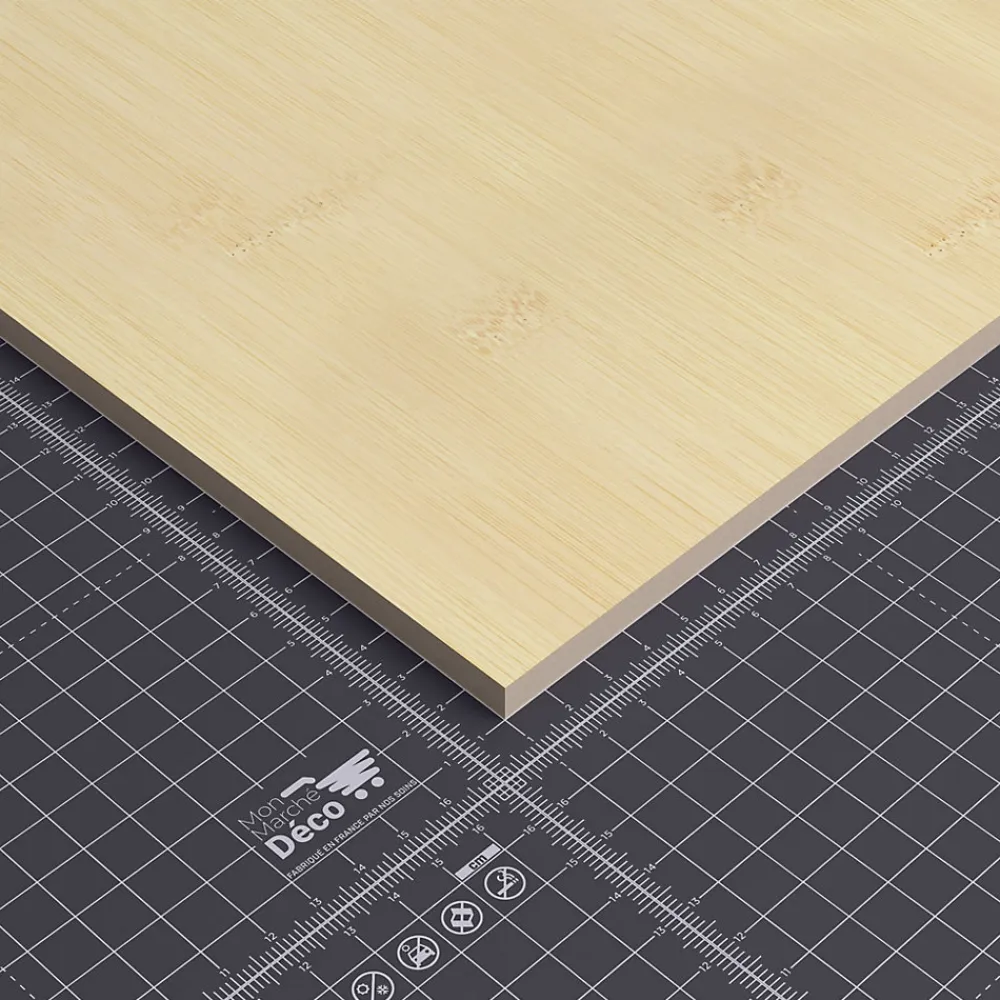 Mon Marché Déco Panneau Bois, Osb, Mdf<Panneau MDF Plaqué - Bambou - 60 x 60 cm