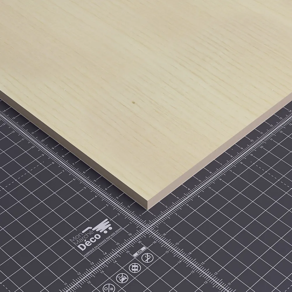Mon Marché Déco Panneau MDF Plaqué - Frêne - 60 x 60 cm- Panneau Bois, Osb, Mdf