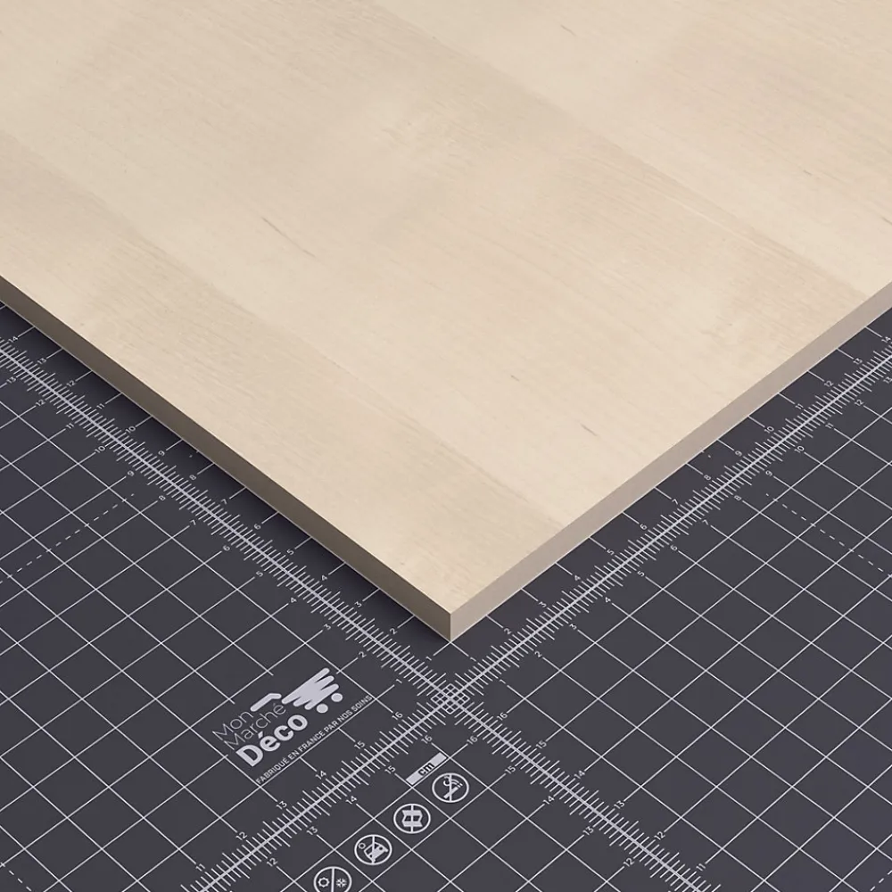 Mon Marché Déco Panneau MDF Plaqué - Érable - 60 x 60 cm- Panneau Bois, Osb, Mdf