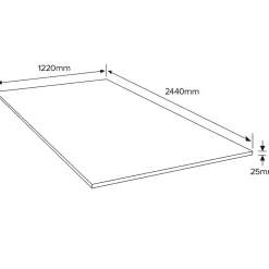 Panneau Bois, Osb, Mdf<Panneau médium - 244 x 122 cm, ép.25 mm (vendu au panneau)