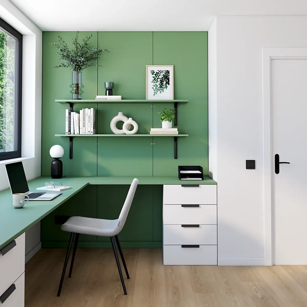 Panneau Décoratif En Bois|Panneau Bois, Osb, Mdf<Panneau mélaminé Ninna prédécoupé vert olive 280X90X2.2cm