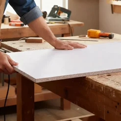 Panneau mélaminé sans bord Blanc - 250 x 125 cm, ép.18 mm (vendu au panneau)- Panneau Bois, Osb, Mdf