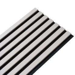 Decoon Panneau Tasseau Bois<Panneau mural acoustique tasseaux bois 250 x 30 x 1,9 cm - Lamelles placage gris fond noir - 0,75m²