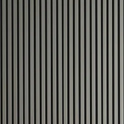 Decoon Panneau Tasseau Bois<Panneau mural acoustique tasseaux bois 250 x 30 x 1,9 cm - Lamelles placage gris fond noir - 0,75m²