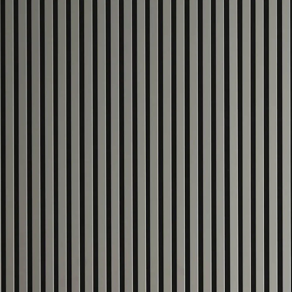 Decoon Panneau Tasseau Bois<Panneau mural acoustique tasseaux bois 250 x 30 x 1,9 cm - Lamelles placage gris fond noir - 0,75m²