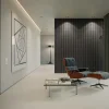 Quiet Wall Panneau Mural Acoustique en Bois - 240x60,5x2,2 cm - Chêne Foncé - A Lattes - Panneau Tasseau de Bois Naturel- Panneau Tasseau Bois