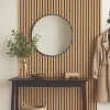 Wood&Sens Panneau mural acoustique tasseaux MDF placage chêne véritable , L.267 cm x l.57,25 cm x Ep. 19 mm- Panneau Tasseau Bois