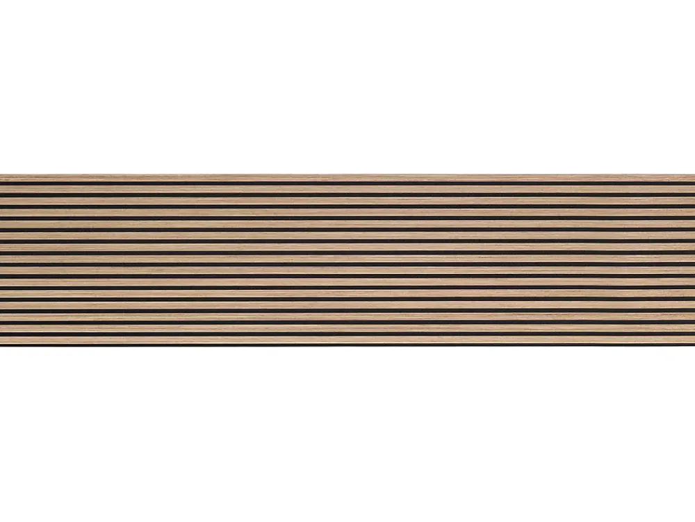 Quiet Wall Panneau Mural Acoustique en Bois - 240x60,5x2,2 cm - Noyer Naturel - A Lattes - Panneau Tasseau de Bois Naturel- Panneau Tasseau Bois