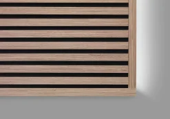 Quiet Wall Panneau Mural Acoustique en Bois - 240x60,5x2,2 cm - Noyer Naturel - A Lattes - Panneau Tasseau de Bois Naturel- Panneau Tasseau Bois