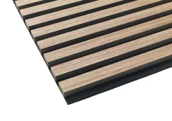 Quiet Wall Panneau Mural Acoustique en Bois - 240x60,5x2,2 cm - Noyer Naturel - A Lattes - Panneau Tasseau de Bois Naturel- Panneau Tasseau Bois