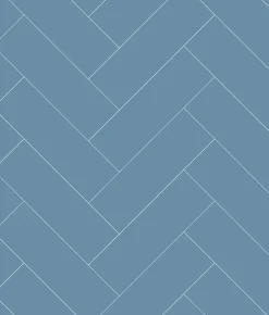 Ma nouvelle décoration Panneau Mural De Salle De Bains<Panneau mural Alu Douche Salle de Bain CHEVRON BLEU MAT DROITE 120 cm x 210 cm