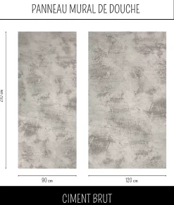Ma nouvelle décoration Panneau Mural Alu Douche salle de bain CIMENT Brut 120 cm x 210 cm Ma Nouvelle Déco- Panneau Mural De Salle De Bains