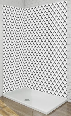Ma nouvelle décoration Panneau Mural De Salle De Bains<Panneau Mural Alu Douche salle de bain EDOUARD gris et blanc 120 cm x 210 cm Ma Nouvelle Déco