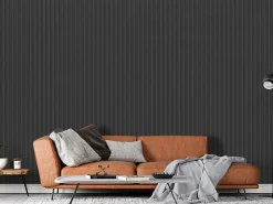 Vente-unique Panneau Mural Décoratif<Panneau mural 3D - Pack de 2.83 m² - Coloris noir effet bois - Lot de 8 pièces - FLINT