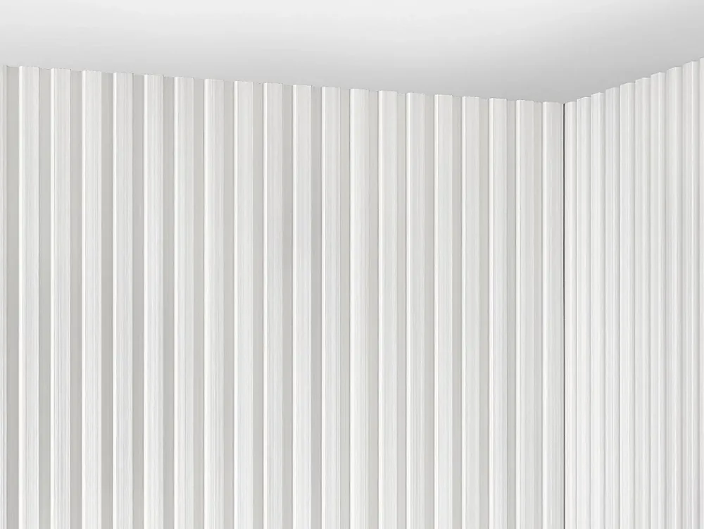Vente-unique Panneau mural 3D - Pack de 3,71 m² - Blanc - Lot de 8 pièces - TATIANA- Panneau Mural Décoratif