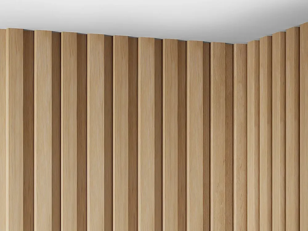 Vente-unique Panneau mural 3D - Pack de 2.83 m² - Coloris bois naturel - Lot de 8 pièces - FLINT- Panneau Mural Décoratif