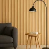 Hardwarexchange Panneau mural 3D en MDF massif Chene naturel mat de 2760 mm X 495 mm MICRO WAVY- Panneau Tasseau Bois