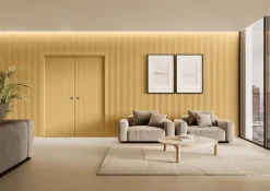 Hardwarexchange Panneau mural 3D MIDDLE WAVY 2760 x 750 x 12 mm chêne noir satiné- Panneau Tasseau Bois