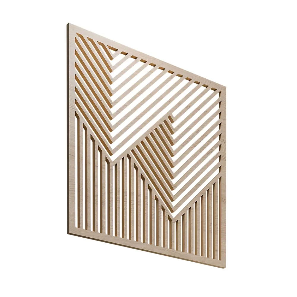 Radex Panneau mural décoratif Zoey design géométrique ajouré effet bois clair L.60 x l.60 x ép.1cm 3pcs- Panneau Décoratif En Bois|Panneau Bois, Osb, Mdf