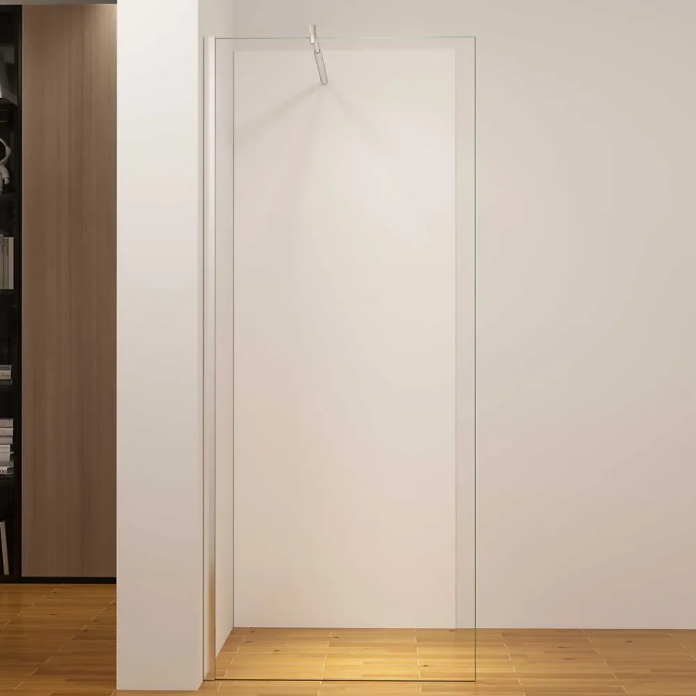 AICA Sanitaire Panneau Mural De Salle De Bains<Panneau mural de douche Blanc 80 x 210 cm mural aluminium avec 1 profile - Étanche, durable et facile à nettoyer