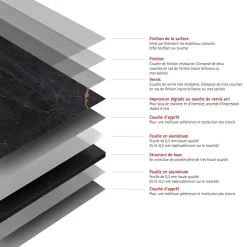 Schulte Panneau Mural De Salle De Bains<Panneau mural de salle de bain l.125 x H.255 cm, marbre anthracite et cuivre, DécoDesign