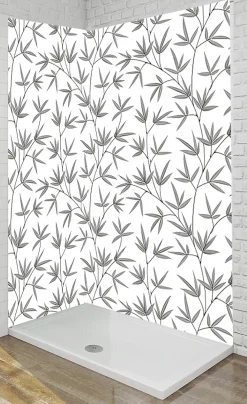 Ma nouvelle décoration Panneau Mural De Salle De Bains<Panneau Mural Douche salle de bain BAMBOU gris et blanc 90 cm x 210 cm Ma Nouvelle Déco