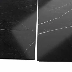 Decoon Panneau Mural Douche SPC/PVC Décor Marbre Noir satiné - 90x260cm - 2,34M²- Panneau Mural De Salle De Bains