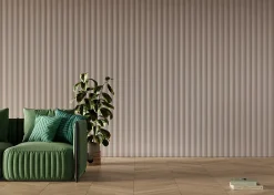 Hardwarexchange Panneau mural MDF 3D SMOOTH WAVY 2760x750x12 mm Blanc antique satiné- Panneau Tasseau Bois