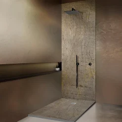 Onbath'S Panneau mural pour salle de bain en pierre naturelle ardoise claire 200x100 cm Epaisseur 3mm recoupable et percable- Panneau Mural De Salle De Bains
