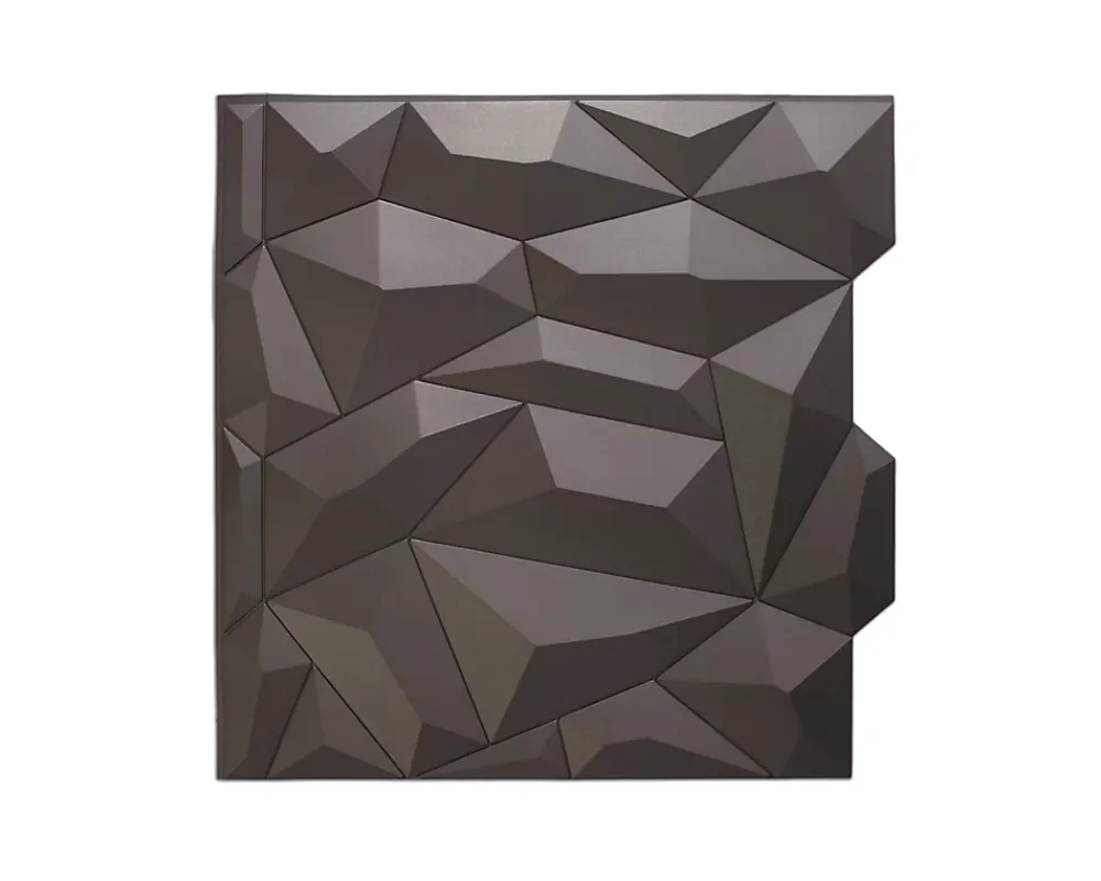 Innovera Decor Panneau mural PVC 3D Glacier gris 61 x 61 cm- Panneau Mural Décoratif