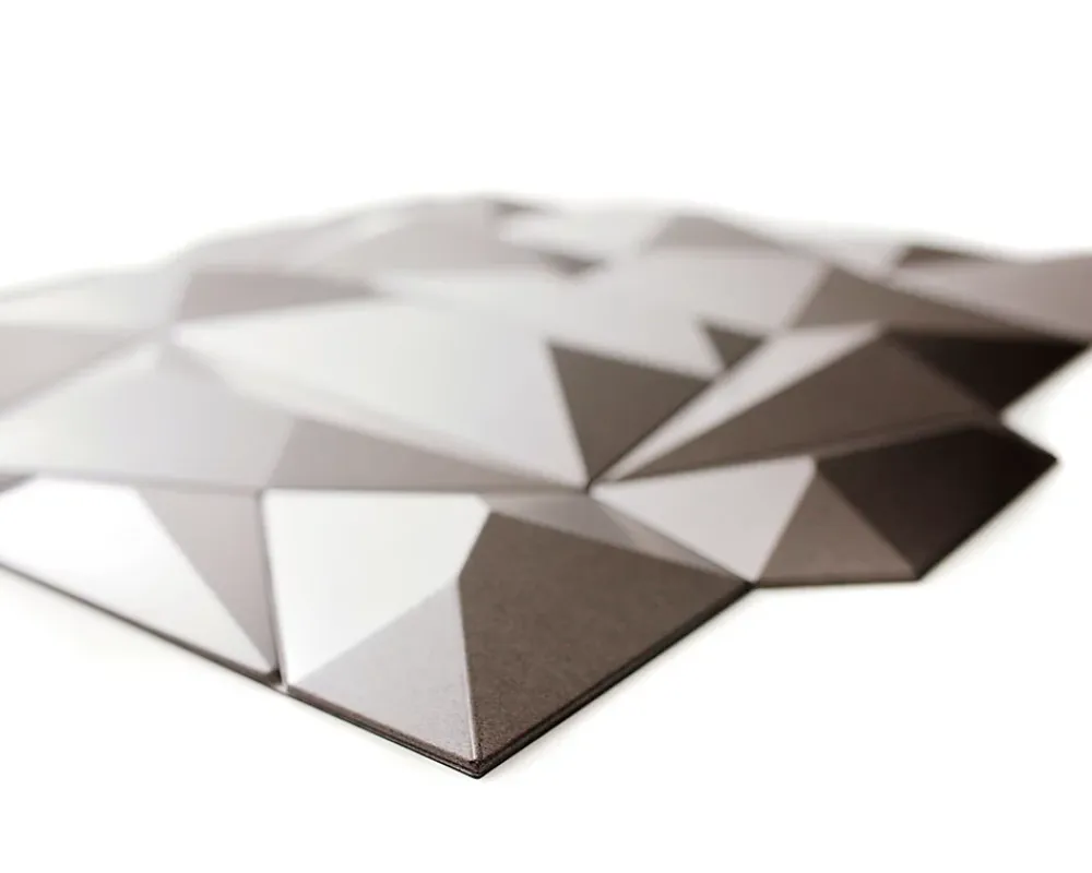 Innovera Decor Panneau mural PVC 3D Glacier gris 61 x 61 cm- Panneau Mural Décoratif