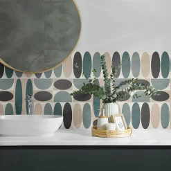 Wallfluent Lambris Mural<Panneau Mural PVC 100x50 cm Motif Floral Géométrique 1 pièce