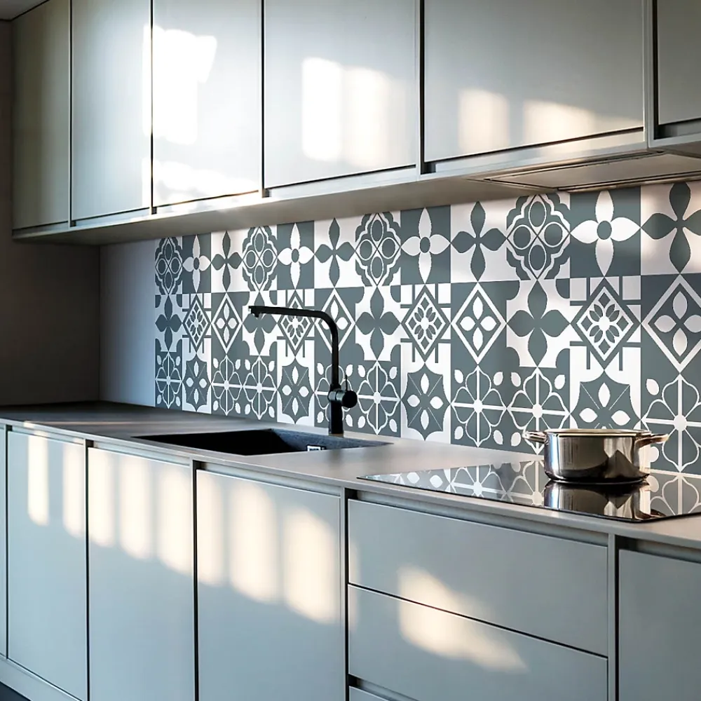 Wallfluent Panneau Mural PVC 100x50 cm Motif Floral Symétrique 1 pièce- Lambris Mural
