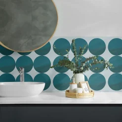 Wallfluent Lambris Mural<Panneau Mural PVC 50x50 cm Disposition De Cercles Dans Une Grille 4 pièces