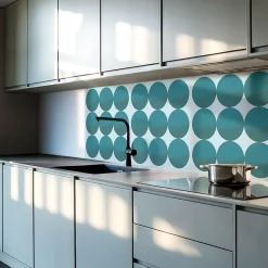 Wallfluent Lambris Mural<Panneau Mural PVC 50x50 cm Disposition De Cercles Dans Une Grille 4 pièces