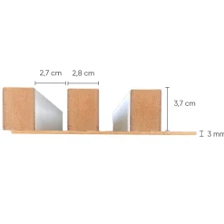 Decoon Panneau Tasseau Bois<Panneau mural tasseaux bois MDF sur fond rigide HDF 250 x 17,6 x 4 cm - chêne clair sur fond noir