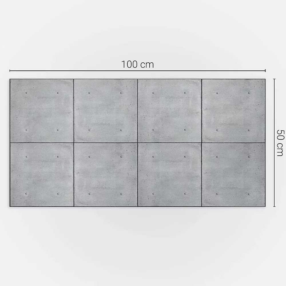 Wallfluent Panneau Mural TV 100x50 cm Texture Du Béton Brut 1 pièce- Lambris Mural
