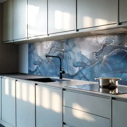 Wallfluent Panneau Mural TV 100x50 cm Motif Floral Avec Des Oiseaux 1 pièce- Lambris Mural