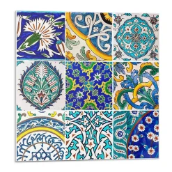 Wallfluent Panneau Mural TV 50x50 cm Motifs Céramiques En Mosaïque 4 pièces- Lambris Mural