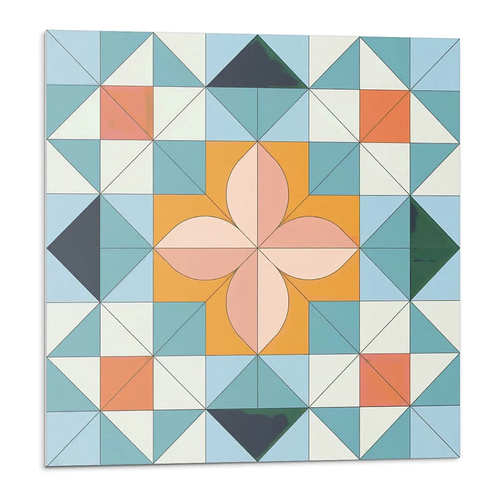 Wallfluent Lambris Mural<Panneau Mural 50x50 cm Motif Géométrique Avec Une Fleur 4 pièces