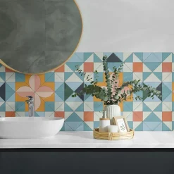 Wallfluent Lambris Mural<Panneau Mural 50x50 cm Motif Géométrique Avec Une Fleur 4 pièces