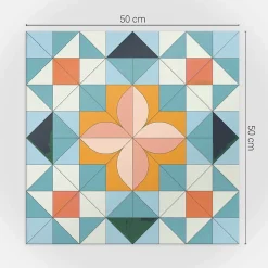 Wallfluent Lambris Mural<Panneau Mural 50x50 cm Motif Géométrique Avec Une Fleur 4 pièces