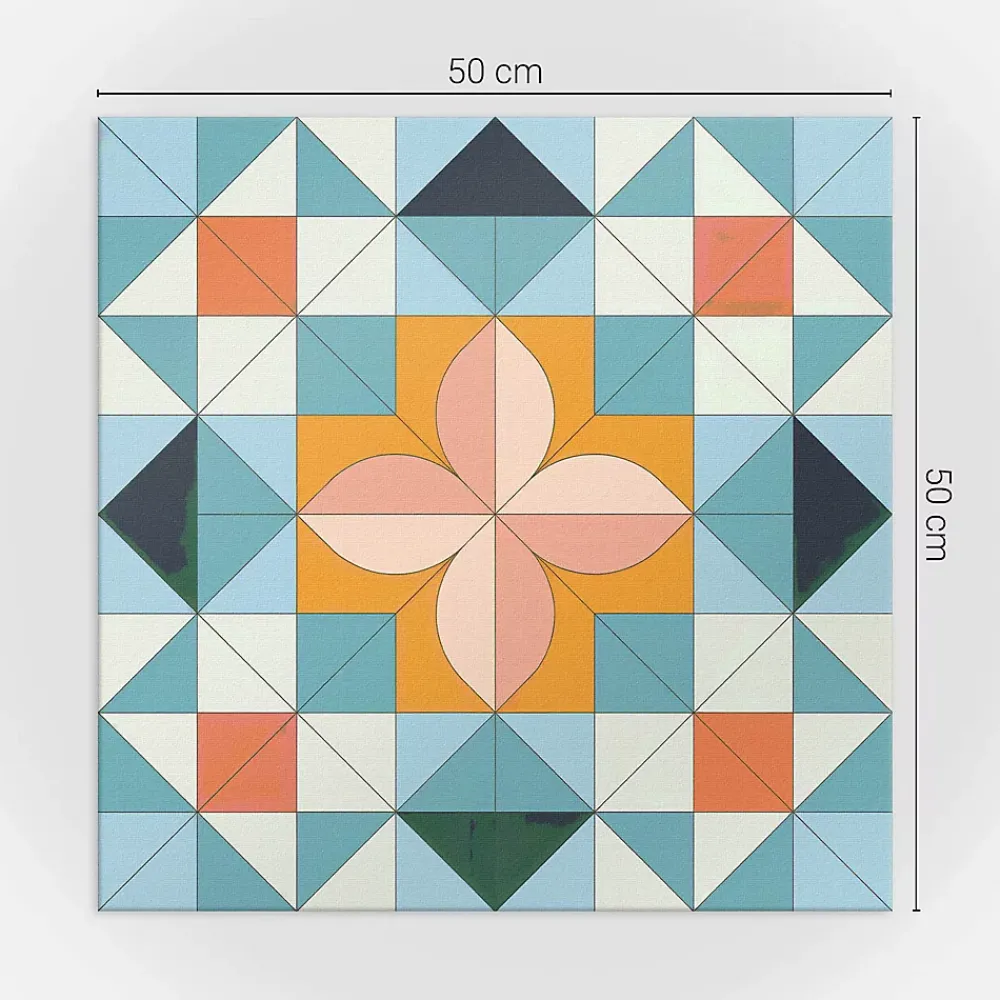 Wallfluent Lambris Mural<Panneau Mural 50x50 cm Motif Géométrique Avec Une Fleur 4 pièces