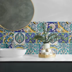 Wallfluent Panneau Mural 100x50 cm Mosaïque De Pierre Veinée 1 pièce- Lambris Mural